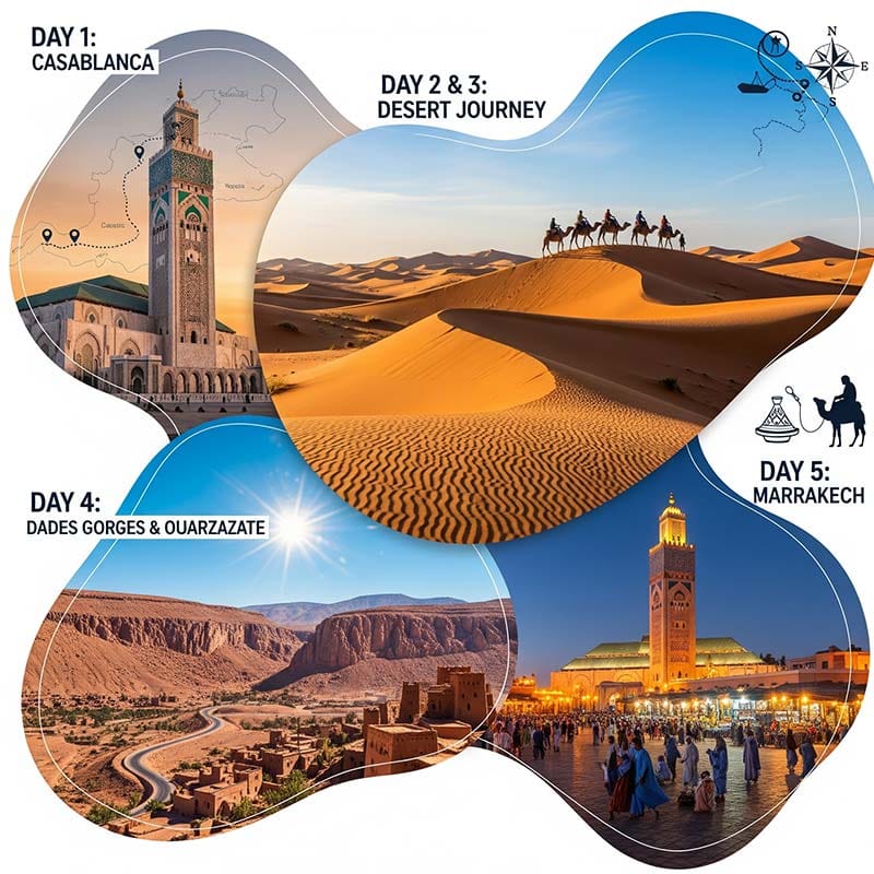 5-Day Tour from Casablanca to Merzouga and Marrakech
